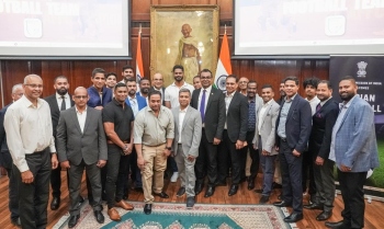 Former Goan football greats meet India squad at HCI event in UK